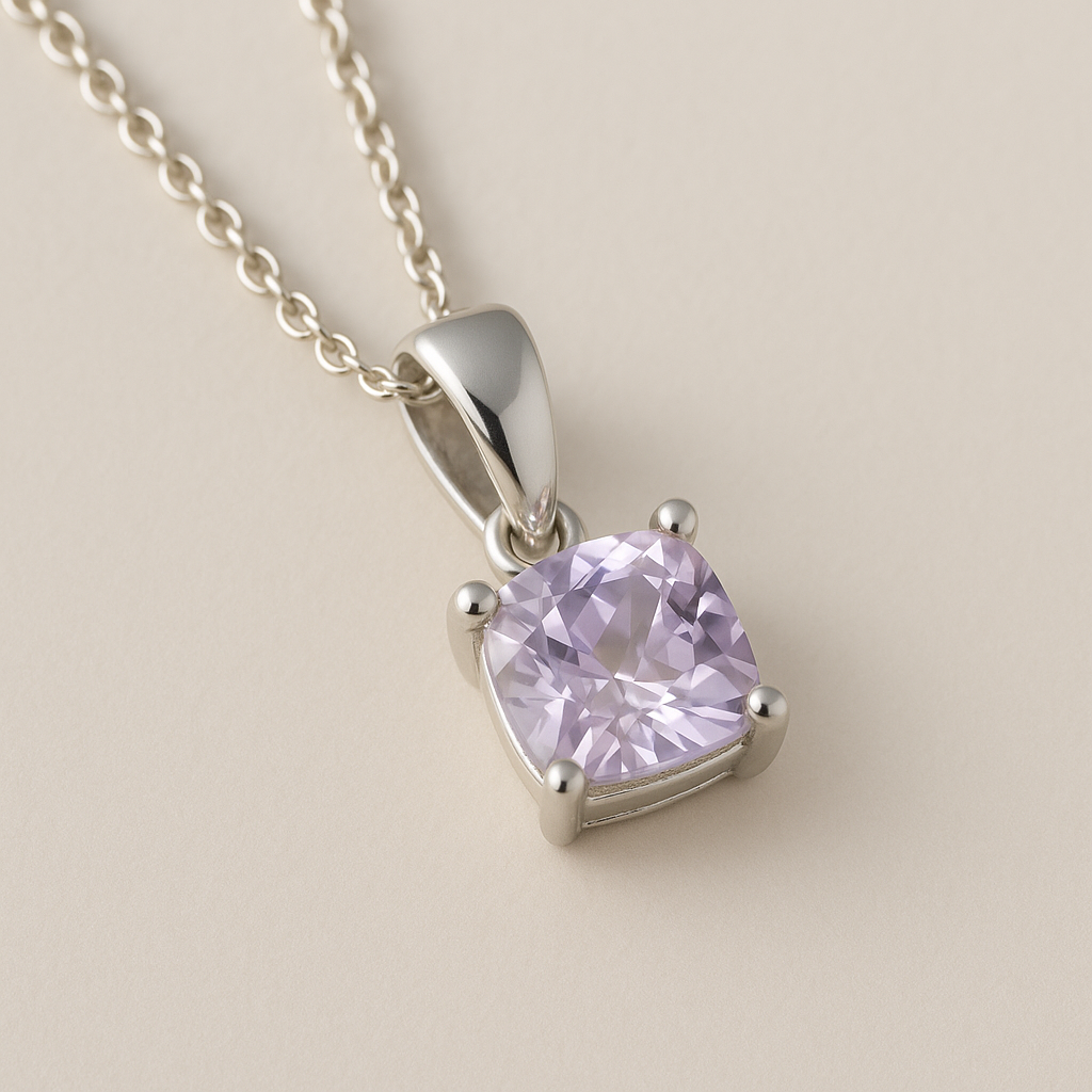 Sterling Silver Birthstone Pendant Necklace – June Birthstone