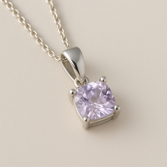 Sterling Silver Birthstone Pendant Necklace – June Birthstone