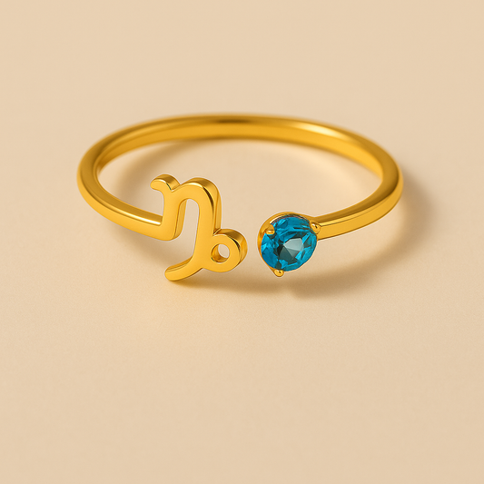 Zodiac Ring with Blue Topaz